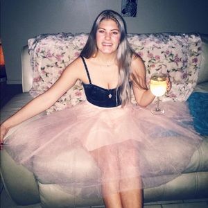 Baby pink tulle skirt
